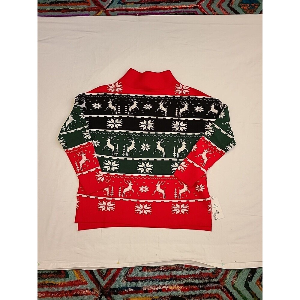 Lillusory  Christmas Turtleneck  Sweater NWT Sz Med Reindeer